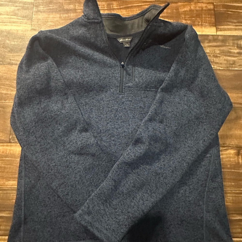Eddie Bauer men’s 1/4 blue zip up large tall gently used like new